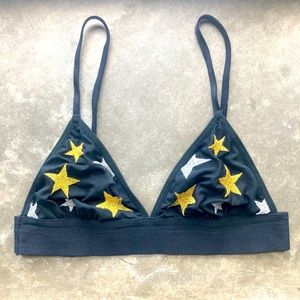 Star embroidered bralette